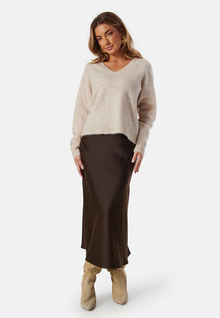 Slflulu New Ls Knit V-neck B