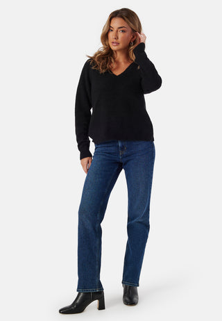 Slflulu New Ls Knit V-neck B