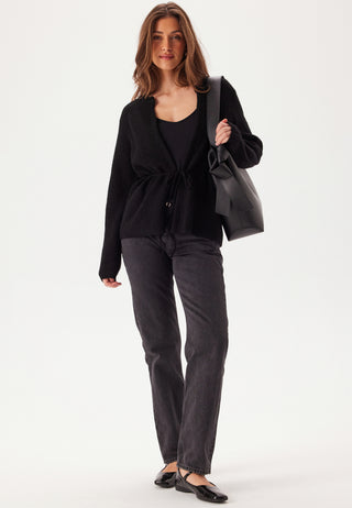 Slfsia Ras Ls Knit Belt Cardig