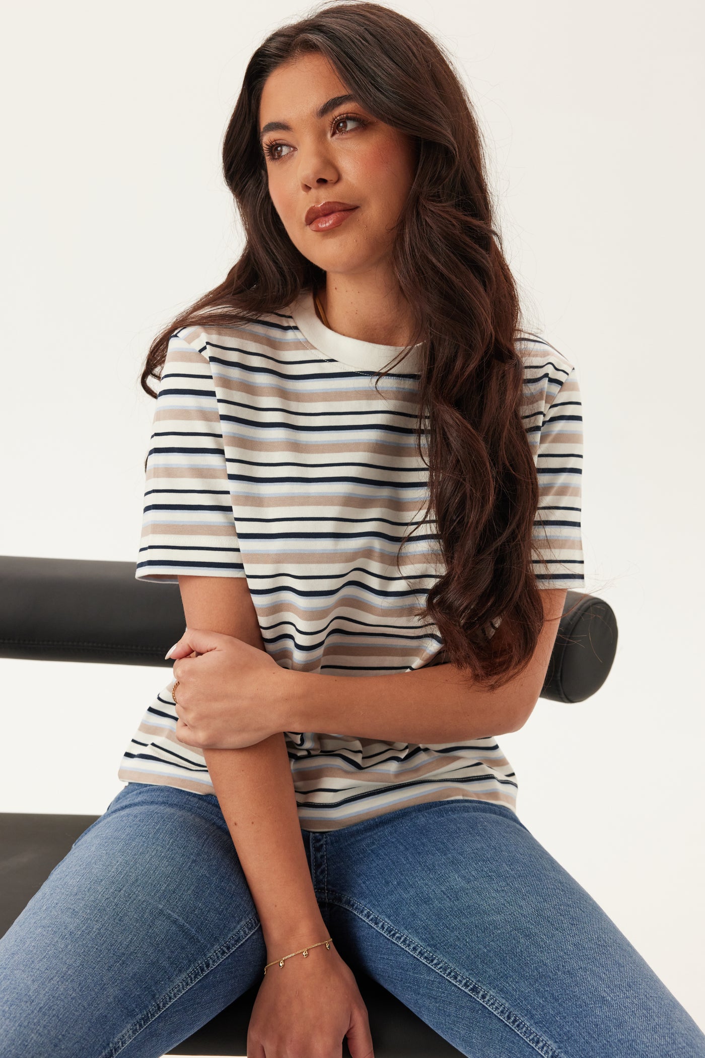 Selected - SELECTED - Slfessentail Striped Boxy Tee Cashmere Blue ...