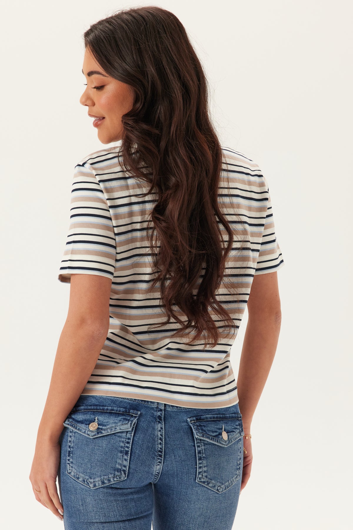 Selected - SELECTED - Slfessentail Striped Boxy Tee Cashmere Blue ...
