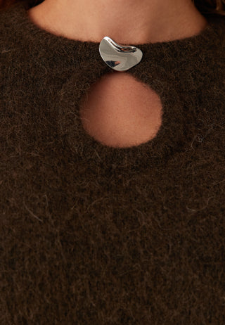 Slflulu Brushed Ls Knit Keyhol