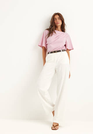 Slfoline Light Ss Draped Neck