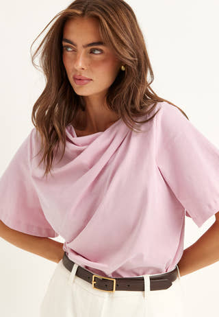 Slfoline Light Ss Draped Neck