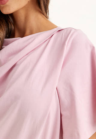 Slfoline Light Ss Draped Neck
