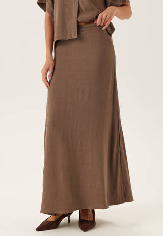 Slfviva Hw Ankle Linen Blend Skirt