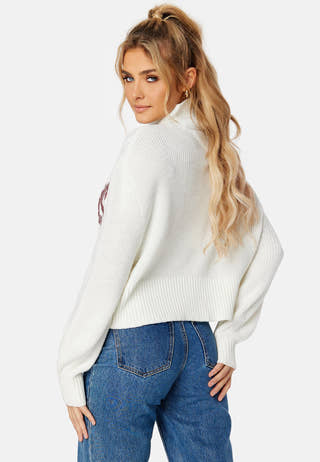 Crop College Cable Sweater