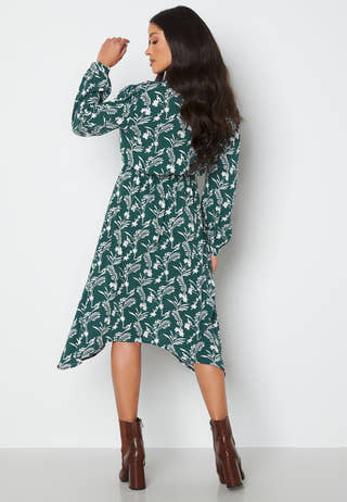 L/S String Printed Dress