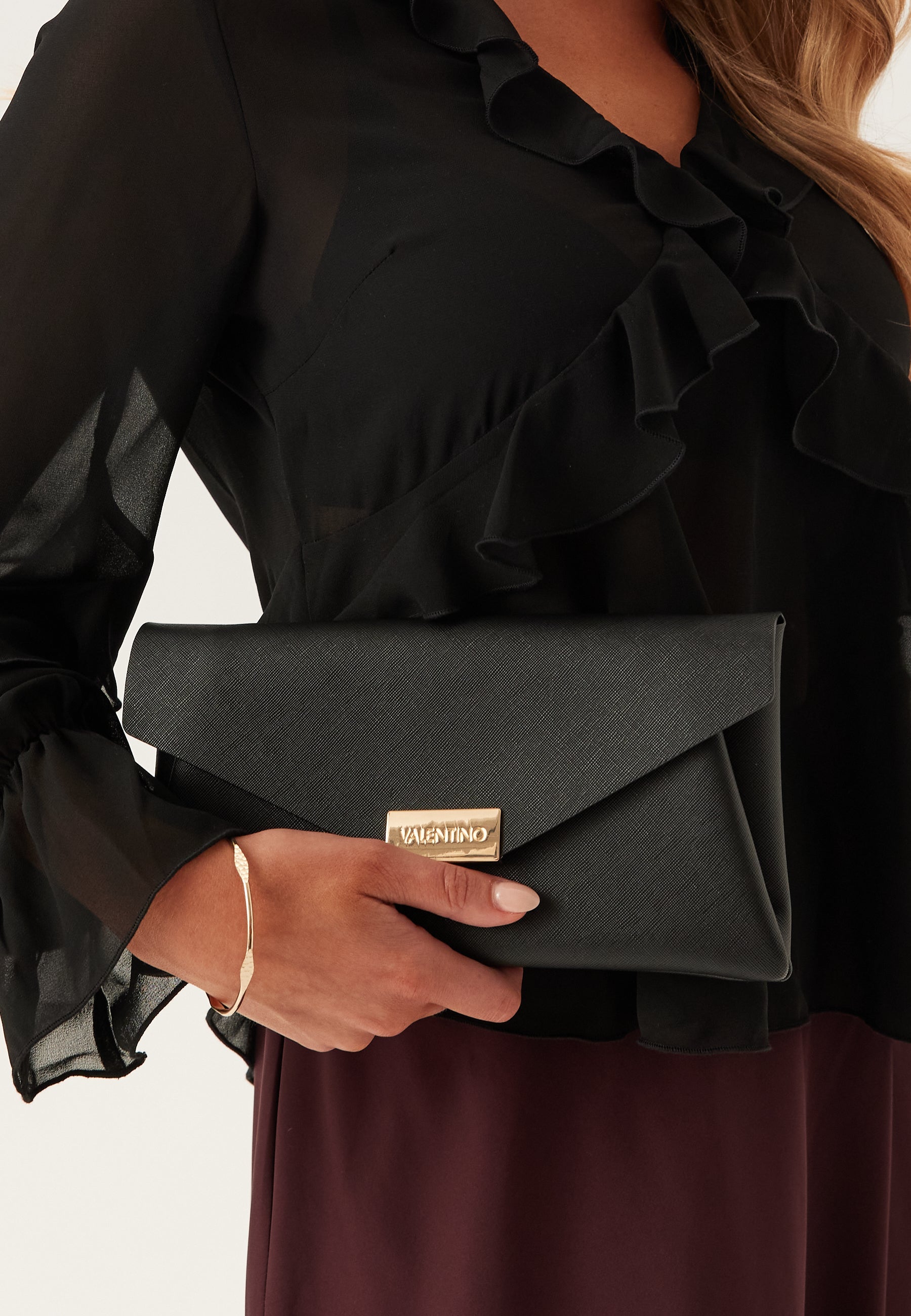 VALENTINO Arpie Pochette Oro Rosa – Borsa A Tracolla Elegante In Pelle Sintetica, 28x14x4 Cm, Con Chiusura Magnetica