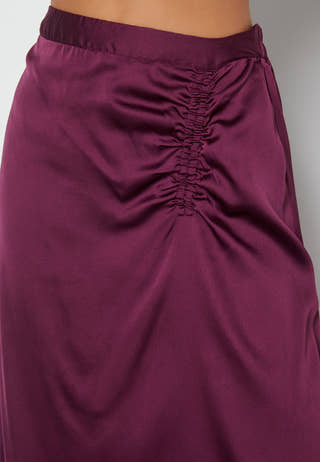 Cristy H/W Rouching Slit Skirt