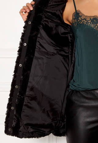 Curl high neck faux fur