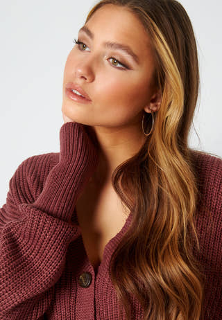 Vmlea LS V-Neck Cuff Cardigan