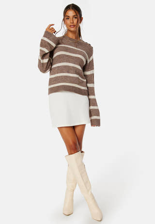 Lefile LS O-neck Button Pullover