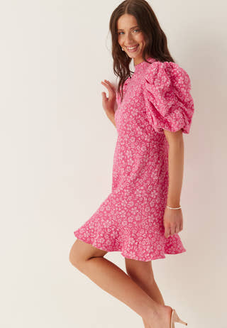 Vmfiona Ss High Neck Short Dress