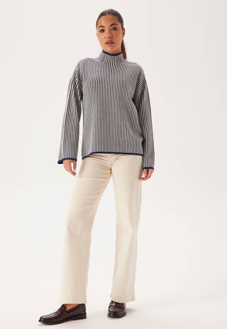 Vmgold Ls Highneck Pinstripe P