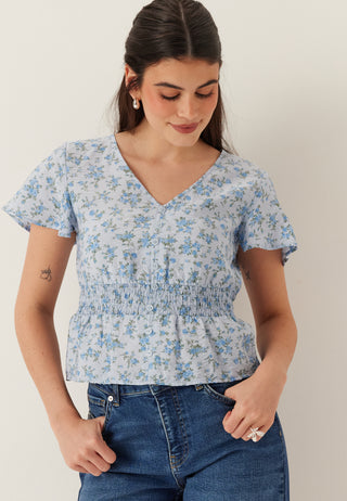 Vmjosie Ss V-neck Short Smock Top