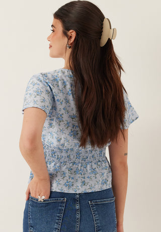 Vmjosie Ss V-neck Short Smock Top