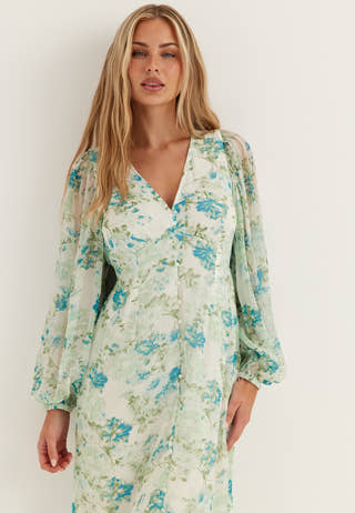 Vmsmilla Ls V-neck Calf Dress