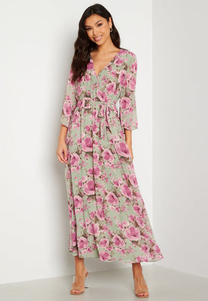 Clarette V-Neck 3/4 Ankle Dress