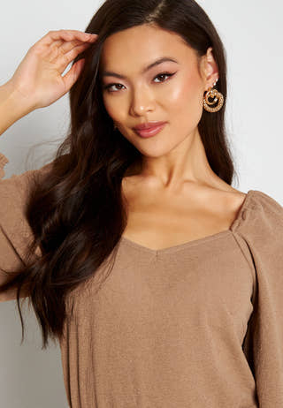 Cotin Square Neck L/S Top