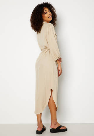 Embrace 3/4 Puff Sleeve Midi Dress