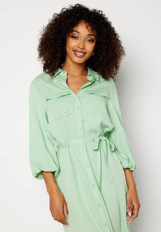 Embrace 3/4 Puff Sleeve Midi Dress
