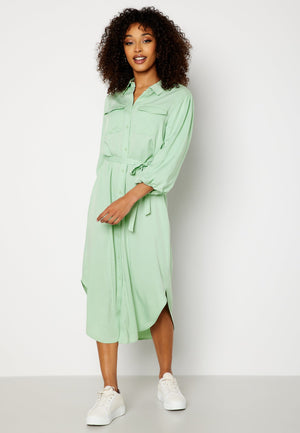 Embrace 3/4 Puff Sleeve Midi Dress