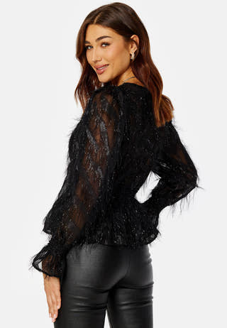 Feather L/S V-Neck Top