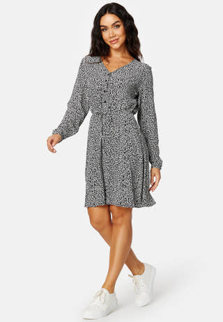 Fini V-neck L/S Short Dress/Su
