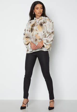 Jamin Highneck L/S Plisse Top