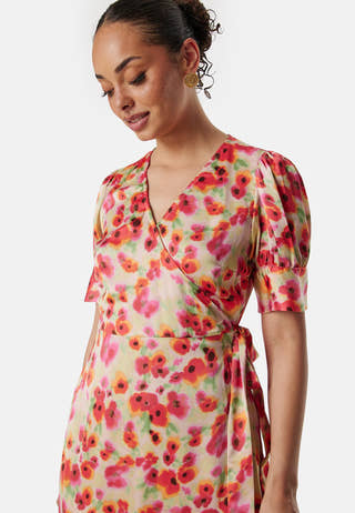 Naria S/S Wrap Midi Dress