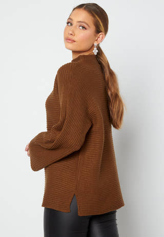 Oa Funnel Neck Knit Top