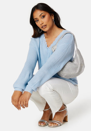 Oa Rev V-Neck Lace Knit