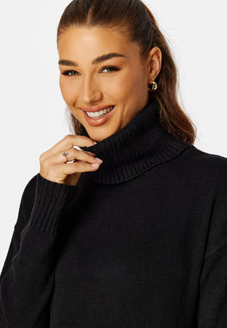 Rill Roll Neck L/S Midi Dress