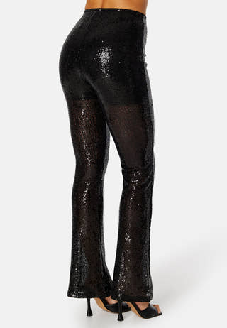 Sequins Flared HW Pants