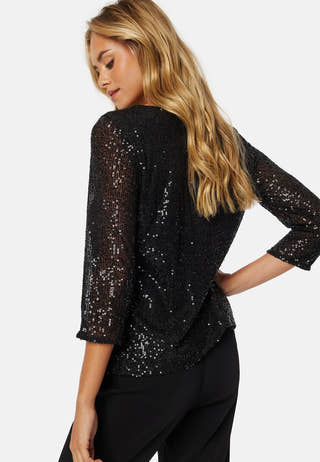 Sparkling 3/4 O-Neck Top