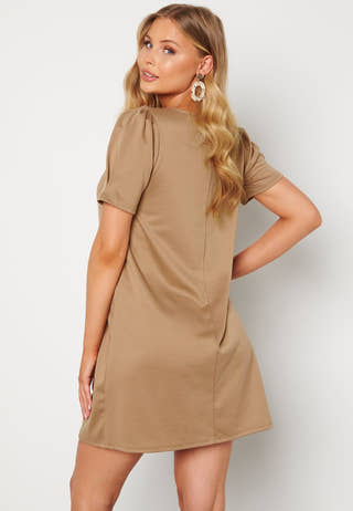 Tinny V-Neck S/S Puff Sleeve Dress