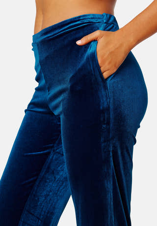 Velour HW Straight Pants