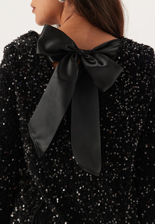 Viaria L/S O-NECK OPEN BACK DRESS