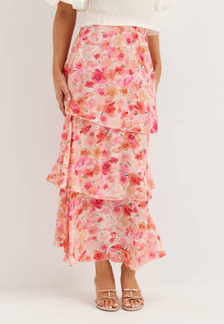 Viastra Hw Flounce Ankle Skirt