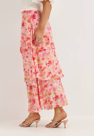 Viastra Hw Flounce Ankle Skirt