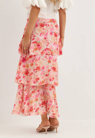 Viastra Hw Flounce Ankle Skirt