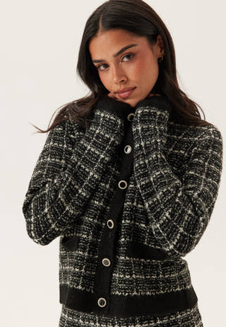 Viaudrey Check L/S Knit Cardigan