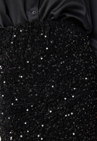 Vibarina HW Midi Sequins Skirt