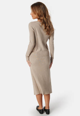 Vicomfy O-neck L/S KNIT TOP