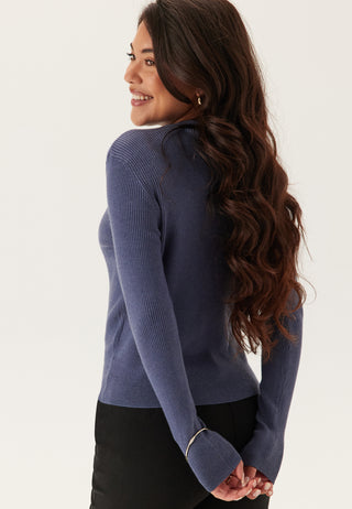 Vicomfy O-neck L/S KNIT TOP