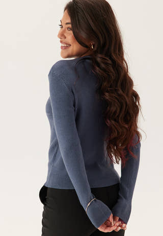 Vicomfy O-neck L/S KNIT TOP