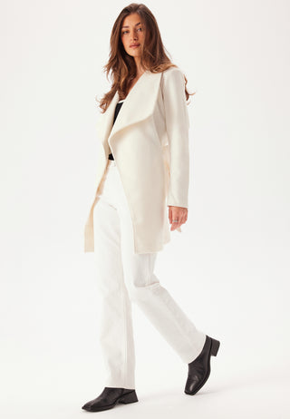 Vicooley Collar Belt Coat