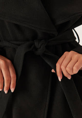 Vicooley Collar Belt Coat