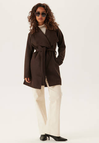 Vicooley Collar Belt Coat